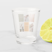 家族の写真コラージュ | 感謝と幸せに満ちて ショットグラス (裏面)