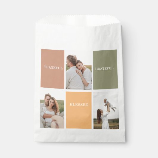 家族の写真コラージュ | 感謝と幸せに満ちて フェイバーバッグ (正面)