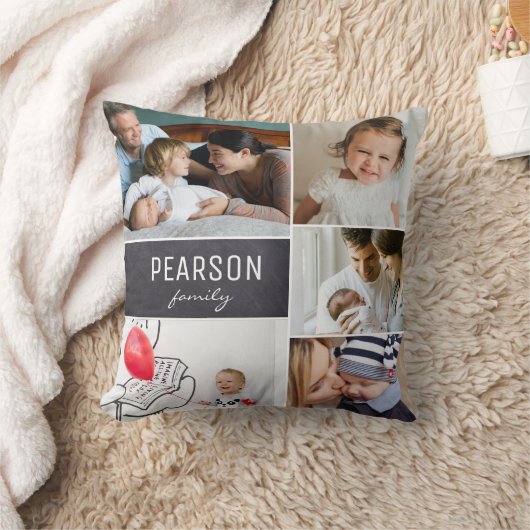 家族の写真コラージュ 母への特別な贈り物 クッション (ブランケット)