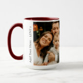 家族の写真コラージュ – 2枚の写真とカスタム文字 マグカップ (左)