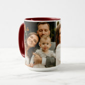 家族の写真コラージュ – 2枚の写真とカスタム文字 マグカップ (正面左)