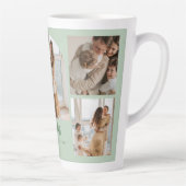 家族の写真コラージュ – 5枚の写真とカスタム文字 カフェラテマグ (右)