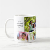 家族の写真コラージュ – 5枚の写真とカスタム文字 コーヒーマグカップ (左)