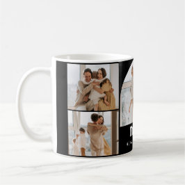 家族の写真コラージュ – 5枚の写真とカスタム文字 コーヒーマグカップ