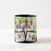 家族の写真コラージュ – 5枚の写真とカスタム文字 マグカップ (中央)