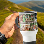 家族の写真コラージュ – 9枚の写真とカスタム文字を追加 トラベルマグ