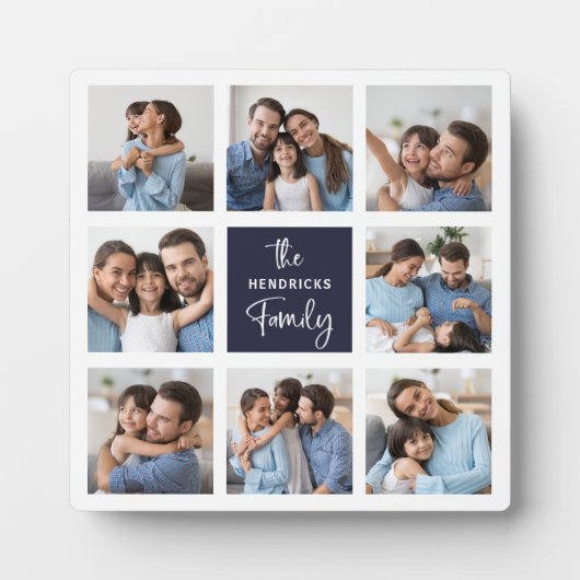 家族の写真コラージュ | Chicスクリプモダント フォトプラーク (正面)