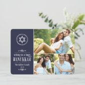 家族の写真コラージュHanukkahカード シーズンカード (スタンド正面)