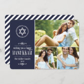 家族の写真コラージュHanukkahカード シーズンカード (正面/裏面)