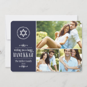 家族の写真コラージュHanukkahカード シーズンカード