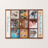 家族の写真コラージュHanukkahギフトキープサケ ジグソーパズル (横)
