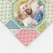 家族の写真コラージライトキルトルック35写真Lg Sm フリースブランケット (角)