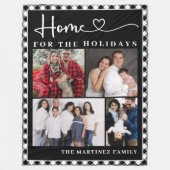 家族の写真コラージーホームフォーザ・ホリデー フリースブランケット (正面)