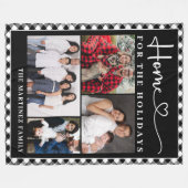 家族の写真コラージーホームフォーザ・ホリデー フリースブランケット (正面(横))