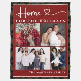 家族の写真コラージーホームフォーザ・ホリデー フリースブランケット