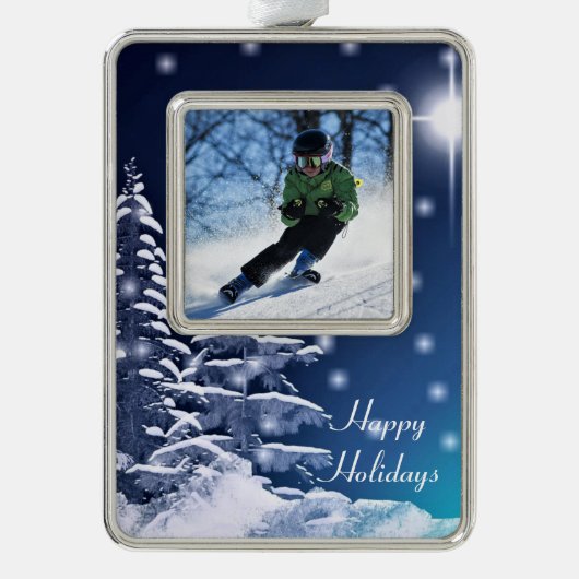 家族の写真コレクション シルバープレートフレームオーナメント (正面)