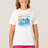 家族の写真サーフィン波沿岸の夏休み Tシャツ (正面)
