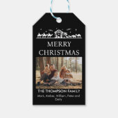 家族の写真シンプル出生宗教クリスマス ギフトタグ (正面)