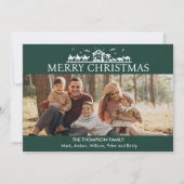 家族の写真シンプル出生宗教クリスマス シーズンカード (正面)