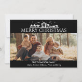 家族の写真シンプル出生宗教クリスマス シーズンカード (正面)