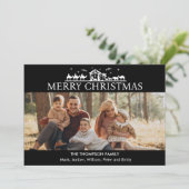 家族の写真シンプル出生宗教クリスマス シーズンカード (スタンド正面)