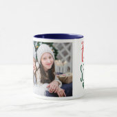 家族の写真シーズンブルーギフトコーヒー マグカップ (中央)