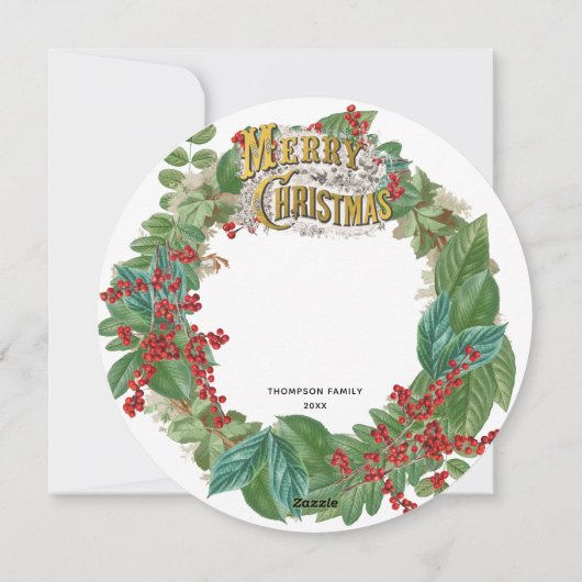 家族の写真スクリプトホリデーメリークリスマスカード シーズンカード (裏面)