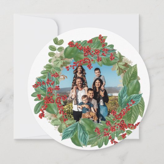 家族の写真スクリプトホリデーメリークリスマスカード シーズンカード (正面)