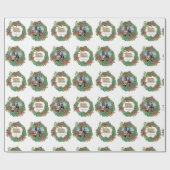 家族の写真スクリプトホリデーメリークリスマスカード ラッピングペーパー (フラット)