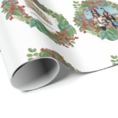 家族の写真スクリプトホリデーメリークリスマスカード ラッピングペーパー (ロールコーナー)