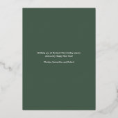 家族の写真スクリプト喜びクリスマス 箔シーズンカード (裏面)