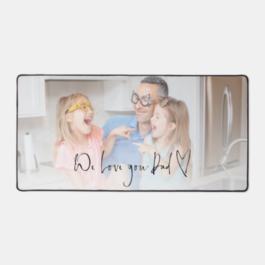 家族の写真スクリプト私たちは愛してあなたをパパハート デスクマット (正面)