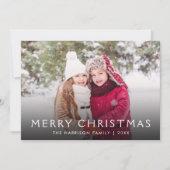 家族の写真スタイリッシュクリスマスホリデーカード 招待状 (正面)