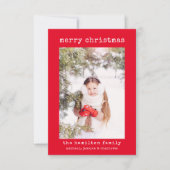 家族の写真スタイリッシュミニマルなクリスマスカード サンキューカード (正面)