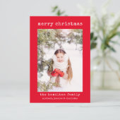 家族の写真スタイリッシュミニマルなクリスマスカード サンキューカード (スタンド正面)