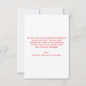 家族の写真スタイリッシュミニマルなクリスマスカード サンキューカード (裏面)