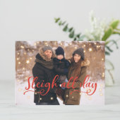 家族の写真スター |クリスマスおもしろいの挨拶 シーズンカード (スタンド正面)