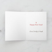 家族の写真ストライプと一緒に楽しいクリスマスの写真 シーズンカード (内部)