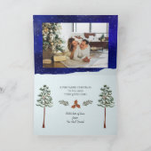 家族の写真スノーウィー冬ワンダーランドクリスマス シーズンカード (内部)