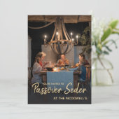 家族の写真テンプレート ペサハのセデル招待状 招待状 (スタンド正面)