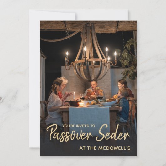 家族の写真テンプレート ペサハの夕べ招待状 招待状 (正面)