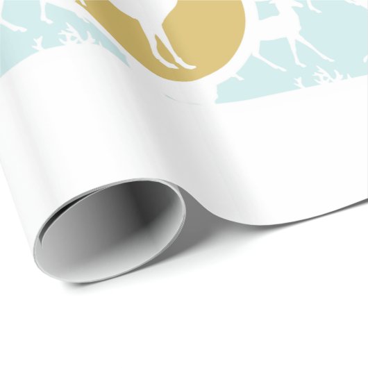 家族の写真トナカイのクリスマス明メリーるい ラッピングペーパー (ロールコーナー)