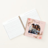 家族の写真パンパスグラスのピンクのフローラチェックリスト ノートブック (内部)