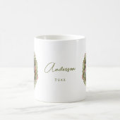 家族の写真パーソナライズされたクリスマスリース コーヒーマグカップ (中央)