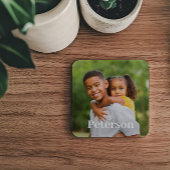 家族の写真パーソナライズされた姓モノグラム コースター