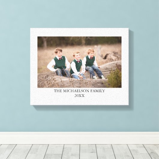 家族の写真パーソナライズされた キャンバスプリント (インサイチュ (ウッドフロア))