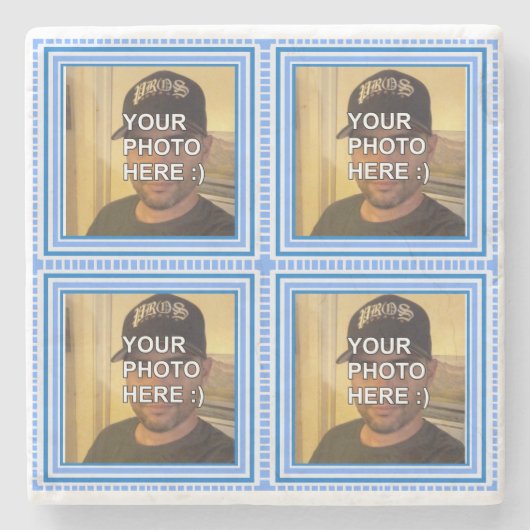 家族の写真パーソナライズされた ストーンコースター (正面)