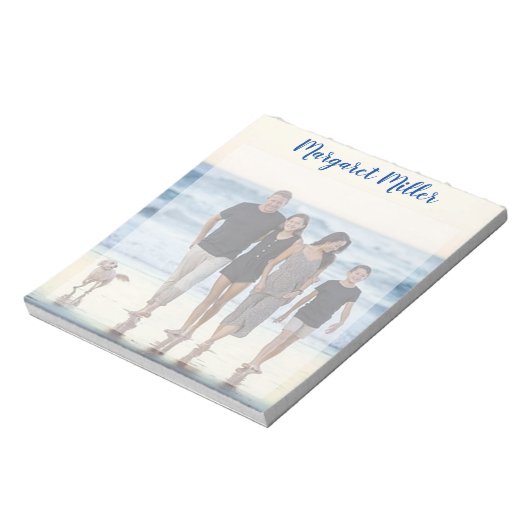 家族の写真パーソナライズされた ノートパッド (回転)