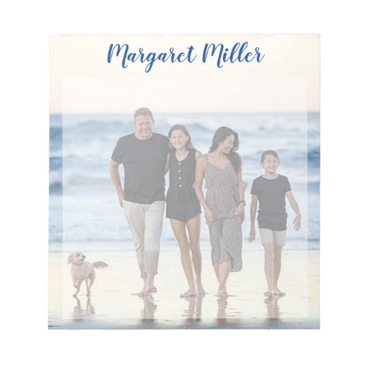 家族の写真パーソナライズされた ノートパッド (正面)