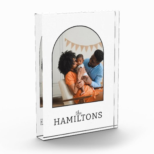 家族の写真パーソナライズされた フォトブロック (左)